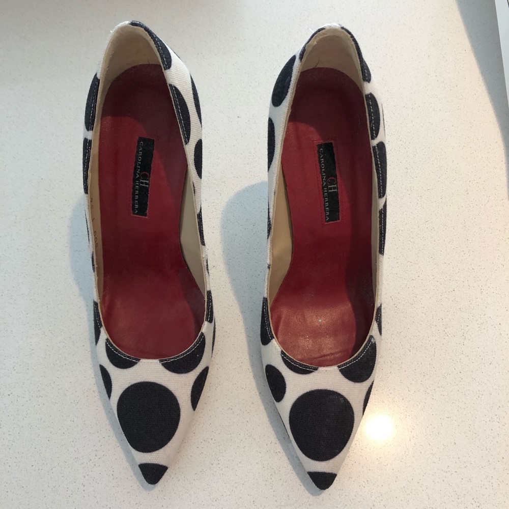 Carolina Herrera, Black and white polka dot pumps